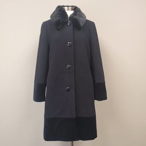 Kate Spade New York Wool Faux Fur Wool Blend Coat Sz 10